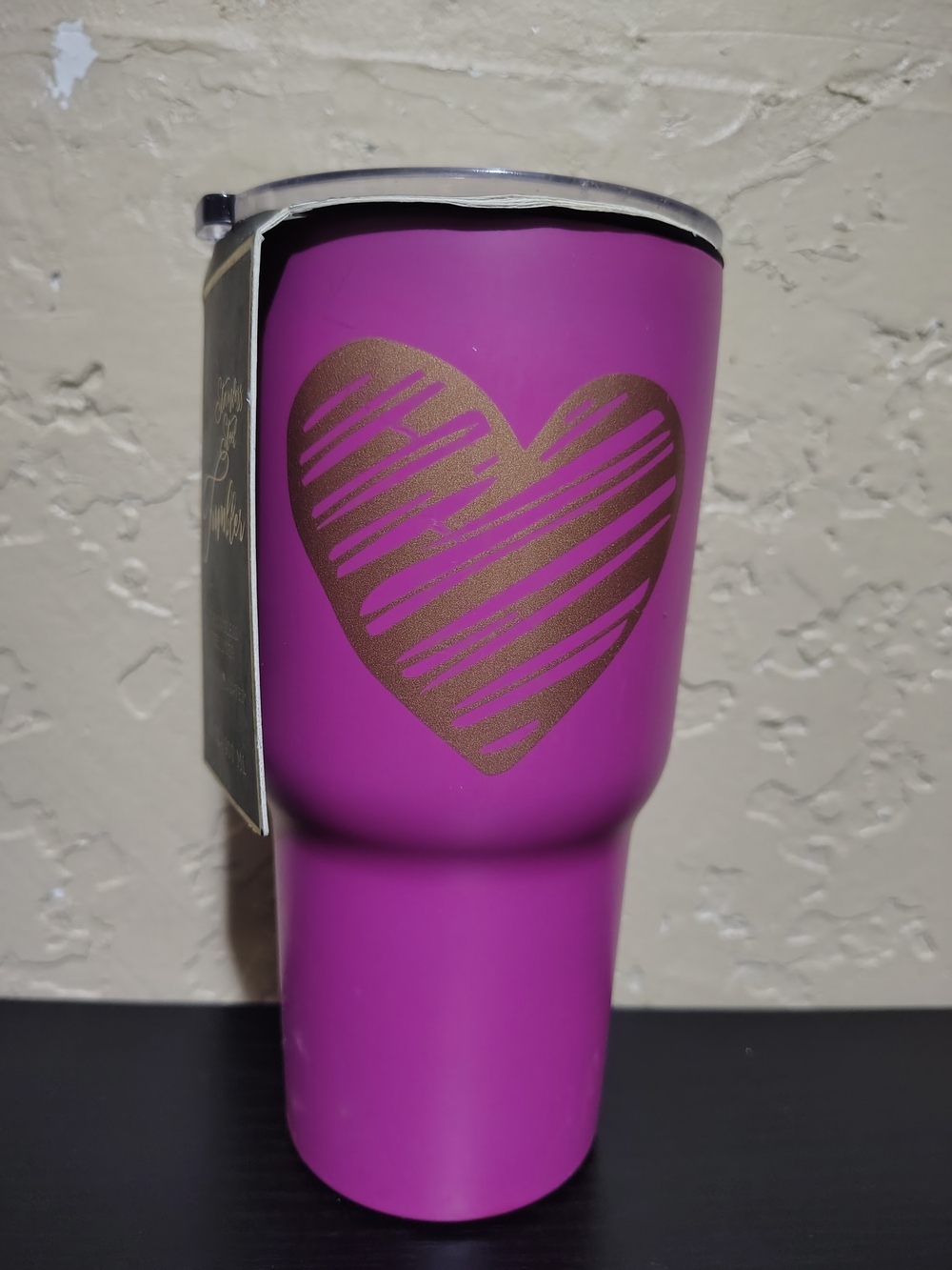Magenta Heart Stainless Steel Tumbler - Unbranded